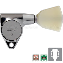 Load image into Gallery viewer, NEW Gotoh SG301-P4N Tuners w/ Keystone Buttons Tuning Keys Set 3x3 - CHROME