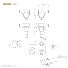 Load image into Gallery viewer, Gotoh SG301-07 MG Magnum Locking L3+R3 Set w/ screws SMALL Buttons 3x3 - GOLD