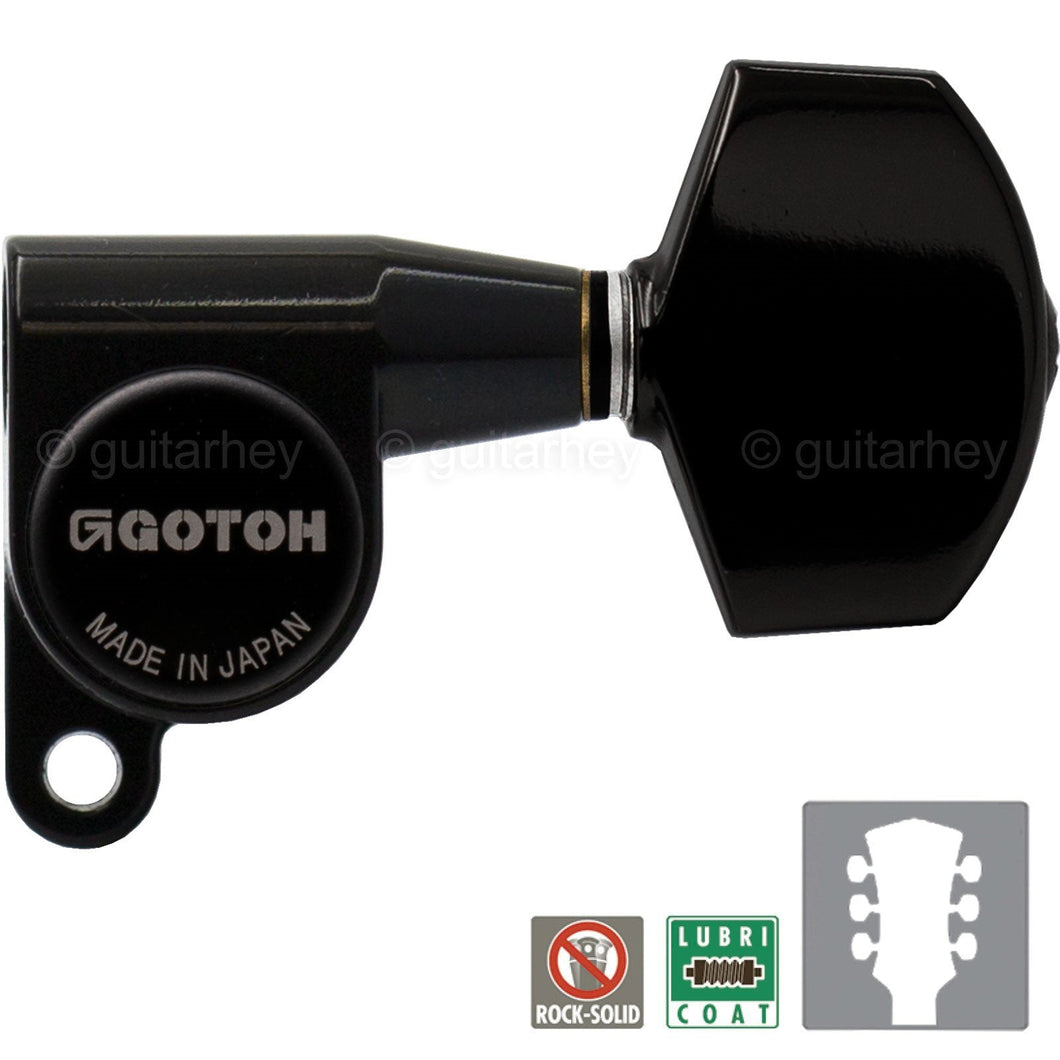NEW Gotoh SG360-01 Schaller Style Mini Tuning Keys w/ LARGE Buttons 3x3 - BLACK