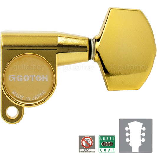 NEW Gotoh SG360-01 Schaller Style Mini Tuning Keys LARGE Buttons Set 3x3 - GOLD
