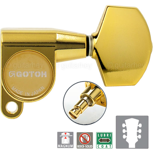 NEW Gotoh SG360-01 MG L3+R3 Locking Tuning Keys LARGE Buttons 3x3 - GOLD