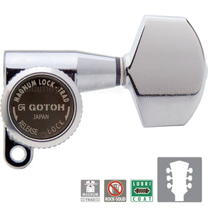 NEW Gotoh SG360-01 MGT Locking Tuners Tuning Keys w/ LARGE Buttons 3x3 - CHROME