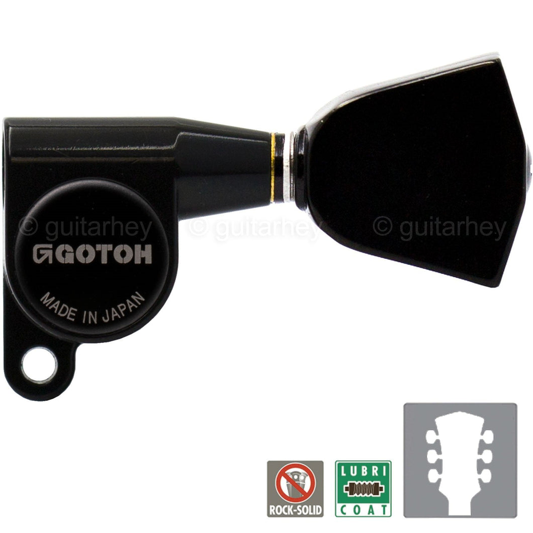 NEW Gotoh SG360-04 Tuners Set Mini Schaller Style Keystone w/ screws 3x3 - BLACK