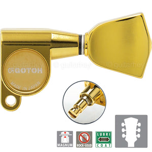 NEW Gotoh SG360-04 MG L3+R3 Locking Tuning Keys KEYSTONE Buttons 3x3 - GOLD