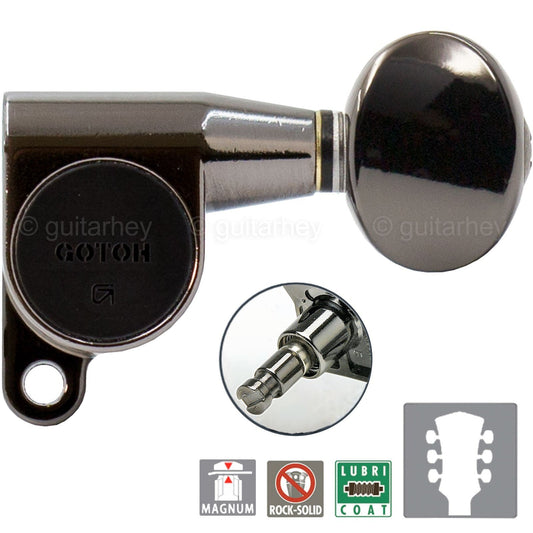 NEW Gotoh SG360-05 MG Magnum Locking L3+R3 OVAL Buttons Set 3x3 - COSMO BLACK