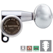 Load image into Gallery viewer, NEW Gotoh SG360-05 MGT Locking Tuners L3+R3 Keys SMALL OVAL Buttons 3x3 - CHROME