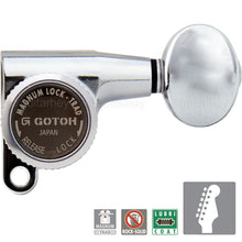 Load image into Gallery viewer, NEW Gotoh SG360-05 MGT 6 In-Line Locking Mini Tuners Set w/ OVAL Buttons, CHROME