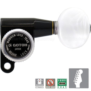 NEW Gotoh SG360-05P1 MGT 6 In-Line Set MAGNUM Locking OVAL Buttons Keys - BLACK