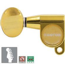 Load image into Gallery viewer, NEW Gotoh SG360-05 LEFT HANDED 6 In-Line Schaller Style Mini Tuner Keys - GOLD