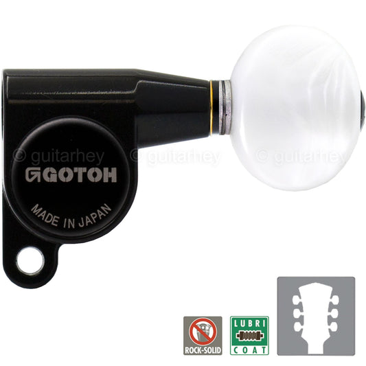 NEW Gotoh SG360-05P1 L3+R3 Mini Tuning Keys SMALL OVAL PEARLOID 3x3 - BLACK