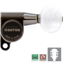 Load image into Gallery viewer, NEW Gotoh SG360-05P1 Tuners Schaller Style Mini OVAL PEARLOID 3x3 - COSMO BLACK