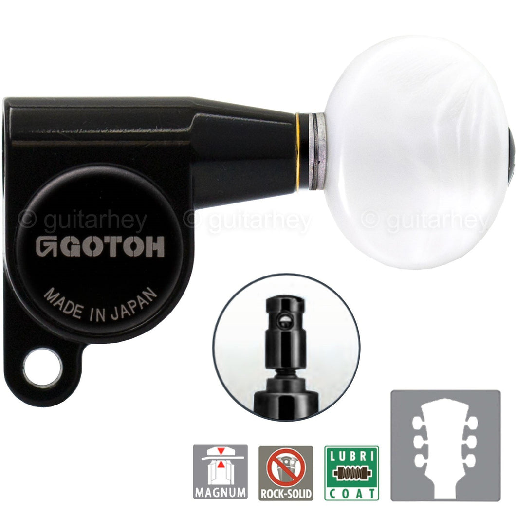 NEW Gotoh SG360-05P1 MG Magnum Locking L3+R3 OVAL PEARLOID Buttons 3x3 - BLACK