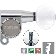 Load image into Gallery viewer, NEW Gotoh SG360-05P1 MG Locking Set 6 in line w/ OVAL PEARLOID Buttons - CHROME