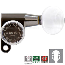 Load image into Gallery viewer, NEW Gotoh SG360-05P1 MGT Locking Tuners L3+R3 OVAL PEARLOID 3x3 - COSMO BLACK