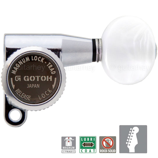 NEW Gotoh SG360-05P1 MGT 6 In-Line Set Mini Magnum Locking PEARLOID - CHROME