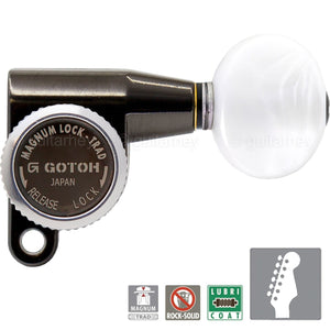 NEW Gotoh SG360-05P1 MGT 6 In-Line MAGNUM Locking OVAL PEARLOID - COSMO BLACK
