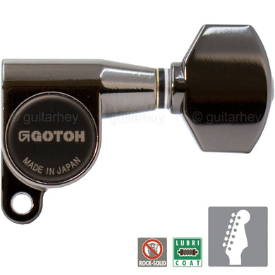 Gotoh SG360-07 Set 6 In-Line Schaller Style Mini Tuners Tuning Keys COSMO BLACK