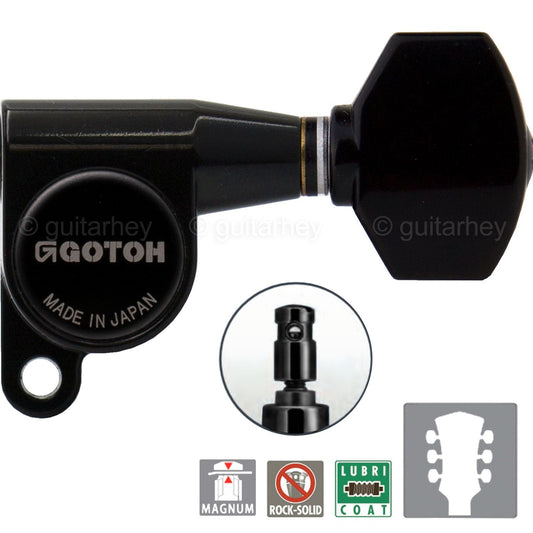 NEW Gotoh SG360-07 MG Magnum Locking Mini L3+R3 Guitar Tuners Set 3x3 - BLACK