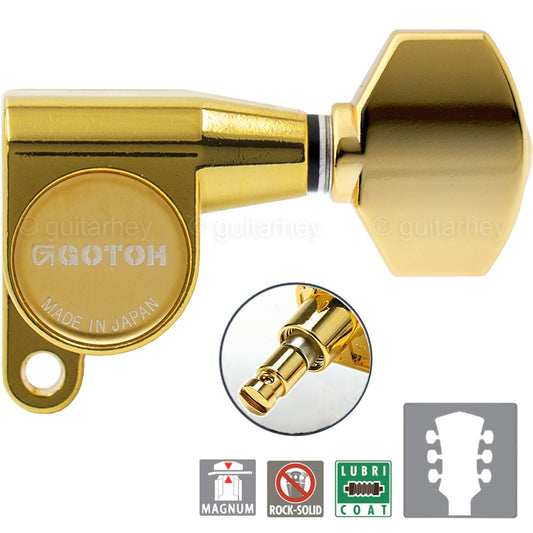 NEW Gotoh SG360-07 MG L3+R3 Locking Tuning Keys Schaller Mini M6 Style 3x3 GOLD