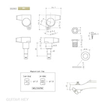 Load image into Gallery viewer, NEW Gotoh SG360-07 MG Magnum Locking Set 6 in line Schaller Mini Style - CHROME