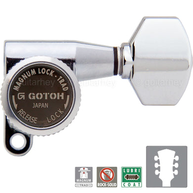 NEW Gotoh SG360-07 MGT Locking Tuners L3+R3 Tuning Keys 3x3 - CHROME
