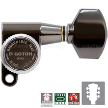 Carregar imagem no visualizador da galeria, NEW Gotoh SG360-07 MGT Locking Tuners L3+R3 Keys SMALL Buttons 3x3 - COSMO BLACK