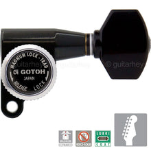 Carregar imagem no visualizador da galeria, NEW Gotoh SG360-07 MGT 6 In-Line Set MAGNUM LOCK Locking Mini Tuners Keys BLACK