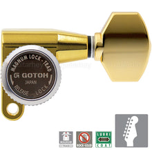 Carregar imagem no visualizador da galeria, NEW Gotoh SG360-07 MGT 6-in-line LOCKING Tuners Schaller Mini M6 Style - GOLD