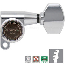 Load image into Gallery viewer, NEW Gotoh SG360-07 MGT 6 In-Line Set MAGNUM LOCK Locking Mini Tuners Keys CHROME