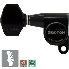 Load image into Gallery viewer, NEW Gotoh SG360 LEFT HANDED 6 In-Line Schaller Style Mini Tuner Keys LEFTY BLACK