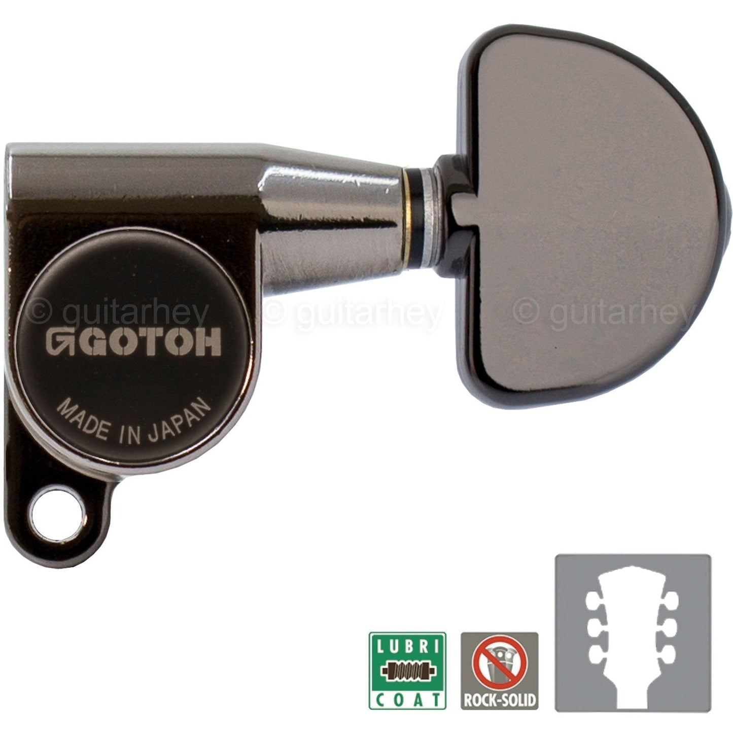 NEW Gotoh SG360-20 Tuners Schaller Style Mini DOMED Button SET 3x3 - COSMO BLACK