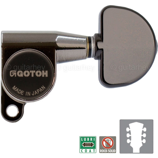 NEW Gotoh SG360-20 Tuners Schaller Style Mini DOMED Button SET 3x3 - COSMO BLACK