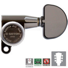 Load image into Gallery viewer, NEW Gotoh SG360-20 MGT Locking Tuners L3+R3 DOMED DOME Buttons 3x3 - COSMO BLACK