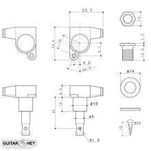 Carregar imagem no visualizador da galeria, Gotoh SG360-07 Tuners Schaller Style Mini Keys Set L3+R3 w/ screws 3x3 - CHROME