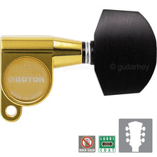 Load image into Gallery viewer, NEW Gotoh SG360-EN01 L3+R3 Mini Tuning Keys w/ Large EBONY Buttons 3x3 - GOLD