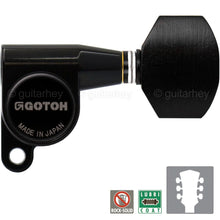 Load image into Gallery viewer, NEW Gotoh SG360-EN07 L3+R3 Mini Tuning Keys w/ Small EBONY Buttons 3x3 - BLACK