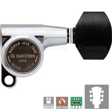 Load image into Gallery viewer, NEW Gotoh SG360-EN07 MGT Locking Tuners L3+R3 Small EBONY Buttons 3x3 - CHROME