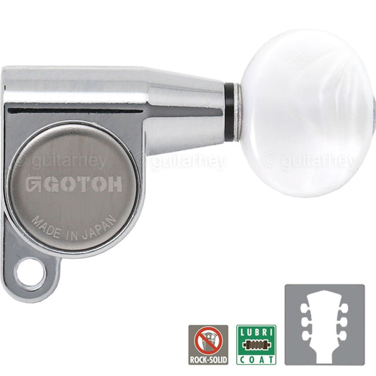 NEW Gotoh SG360-05P1 L3+R3 Mini Tuning Keys w/ OVAL PEARLOID Set 3x3 - CHROME