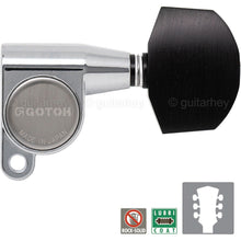 Load image into Gallery viewer, NEW Gotoh SG360-EN01 L3+R3 Mini Tuning Keys w/ Large EBONY Buttons 3x3 - CHROME