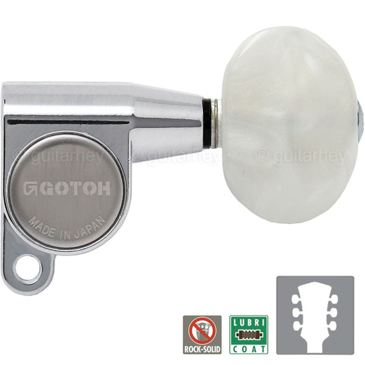 NEW Gotoh SG360-P1 L3+R3 Tuning Keys w/ LARGE PEARLOID Buttons 3x3 - CHROME