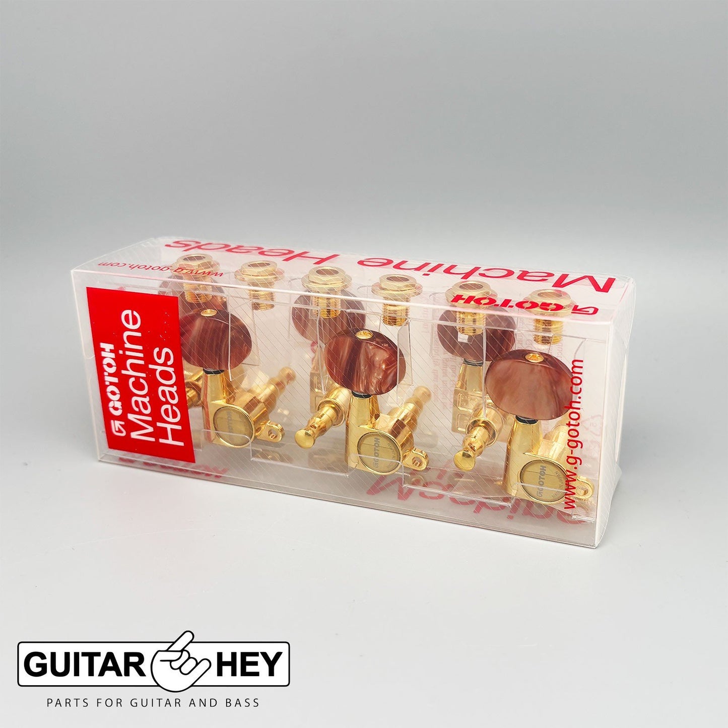 NEW Gotoh SG360-P2 Mini Tuning Keys w/ Large AMBER Buttons Set 3x3 - GOLD