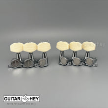 Load image into Gallery viewer, NEW Gotoh SG360-M01 L3+R3 Tuning Keys Set w/ LARGE IVORY Buttons 3x3 - CHROME