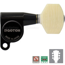 Load image into Gallery viewer, NEW Gotoh SG360-M07 Tuners Schaller Style Mini Keys IVORY Buttons 3x3 - BLACK