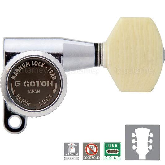 NEW Gotoh SG360-M07 MGT Magnum Locking MINI keys L3+R3 Set w Screws 3x3 - CHROME