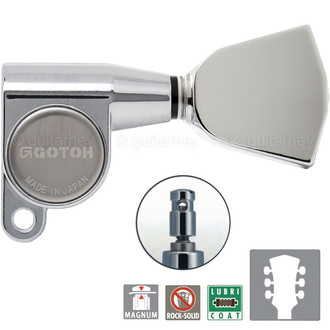 NEW Gotoh SG360-04 MG Magnum Locking Tuners L3+R3 KEYSTONE Buttons 3x3 - CHROME