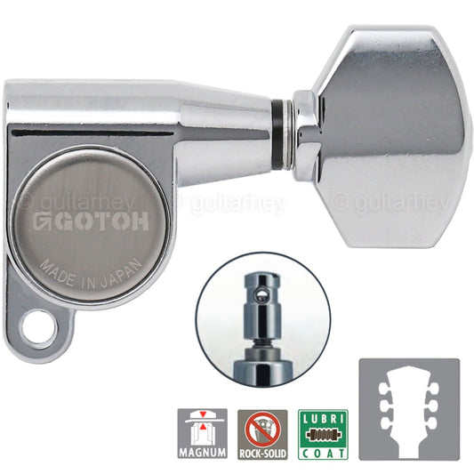 NEW Gotoh SG360-07 MG Magnum Locking Tuners L3+R3 SMALL Buttons 3x3 - CHROME