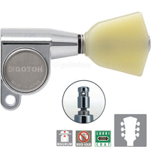 Load image into Gallery viewer, NEW Gotoh SG360-P4N MG Magnum Locking Tuners L3+R3 KEYSTONE Buttons 3x3 - CHROME