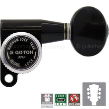 Carregar imagem no visualizador da galeria, NEW Gotoh SG360-05 MGT Locking Tuners L3+R3 SMALL OVAL Buttons Keys 3x3 - BLACK