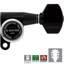 Carregar imagem no visualizador da galeria, NEW Gotoh SG360-07 MGT Locking Tuners L3+R3 SMALL Buttons Keys 3x3 - BLACK