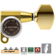 Carregar imagem no visualizador da galeria, NEW Gotoh SG360-07 MGT 6 In-Line Set Non-Staggered Locking Tuners Keys - GOLD